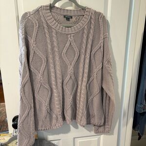 Wild Fable Lilac / Gray Cable Knit Sweater